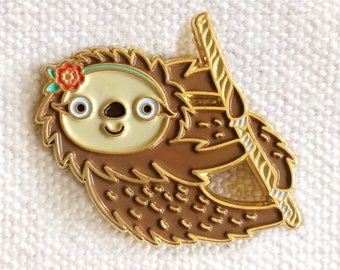 Emaille pin luiaard - reversspeld met dieren Herinnering om te ontspannen, te vertragen, daar te blijven hangen