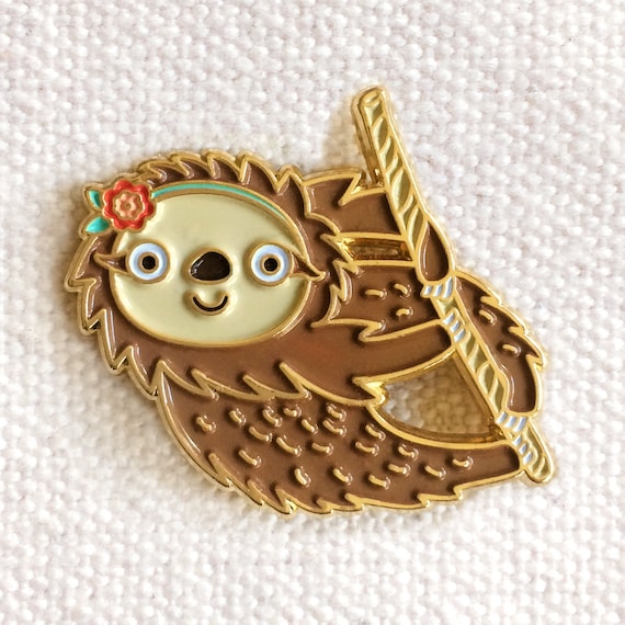 Night Owl Paper Goods Sloth Enamel Lapel Pin