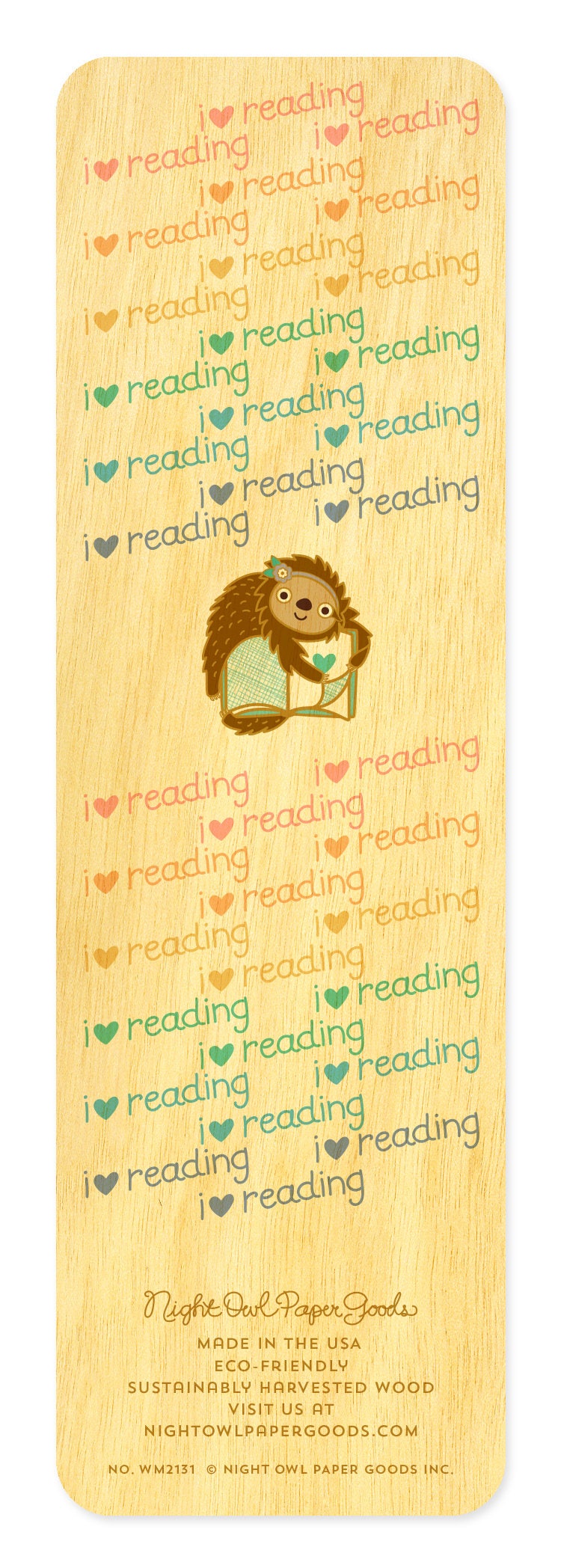 Rainbow Sloth Bookmark Real Birch Wood Bookmark Book Lover Etsy