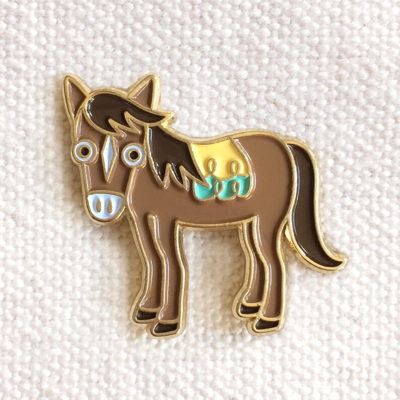 Horse Pin Horse Enamel Pin Horse Lapel Pin Gold Enamel | Etsy