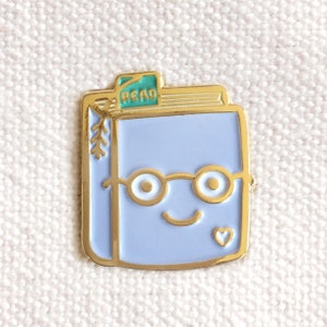 Book Lover Pin Book Enamel Pin Book Lapel Pin Kawaii Book Pin Bibliophile Gift Book Nerd Book Club Gift EP3004 image 1