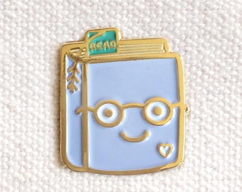 Book Lover Pin - Book Enamel Pin - Book Lapel Pin - Kawaii Book Pin - Bibliophile Gift - Book Nerd - Book Club Gift - EP3004