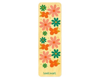 Flowers Birch Wood Bookmark for Reader, Teacher, Nature Lover