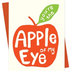 SALE big apple card you're the apple of my eye love card anniversary card valentine letterpress love card LP1532 image 3