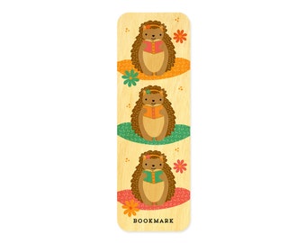 Hedgehog Birch Wood Mini Bookmark – Gift for Readers & Animal Lovers