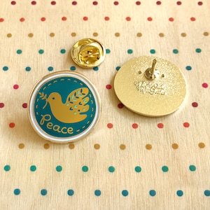 2-Pack Peace Dove Brooches - Gothic Enamel Lapel Pins For Jackets & Bags