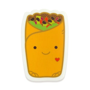 Burrito Sticker - Vinyl Sticker - Waterproof - Dishwasher-Safe - Laptop Decal - Gift for Burrito Lover - Happy Burrito - ST4004