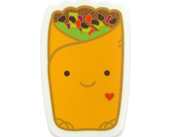 Happy Burrito Vinyl Sticker – Waterproof Vinyl Decal for Laptop, Phone