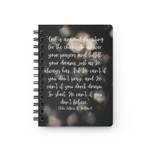 Inspirational Prayer Quote Spiral Bound Journal | Faith Notebook