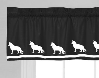 German Shepherd Dog Breed Kennel Window Valance / Window Treatment - In Your Choice of Colors Homemade Decor