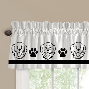 Golden Retriever Dog Window Valance Customizable Curtain - Your Choice of Colors Custom Homemade Decor