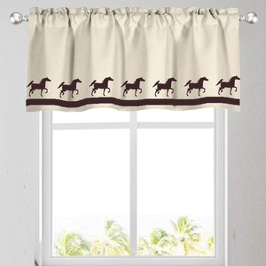 Arabian / Arab Horse Breed Stable Window Valance / Kitchen Curtain - In Your Choice of Colors Homemade Decor