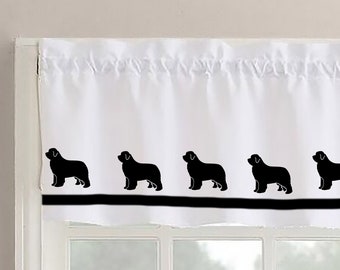 Newfoundland Newfie Dog Window Valance in Your Choice of Colors Homemade Decor