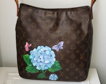 Custom Painting Art on YOUR LV Louis Vuitton Channel Coach Purse - Flower Animal Abstract Design Portrait From Your Picture on Your Handbag