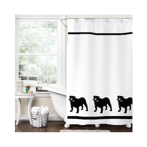 Bulldog Shower Curtain English Bulldog Bathroom Decor in Your Choice of Colors