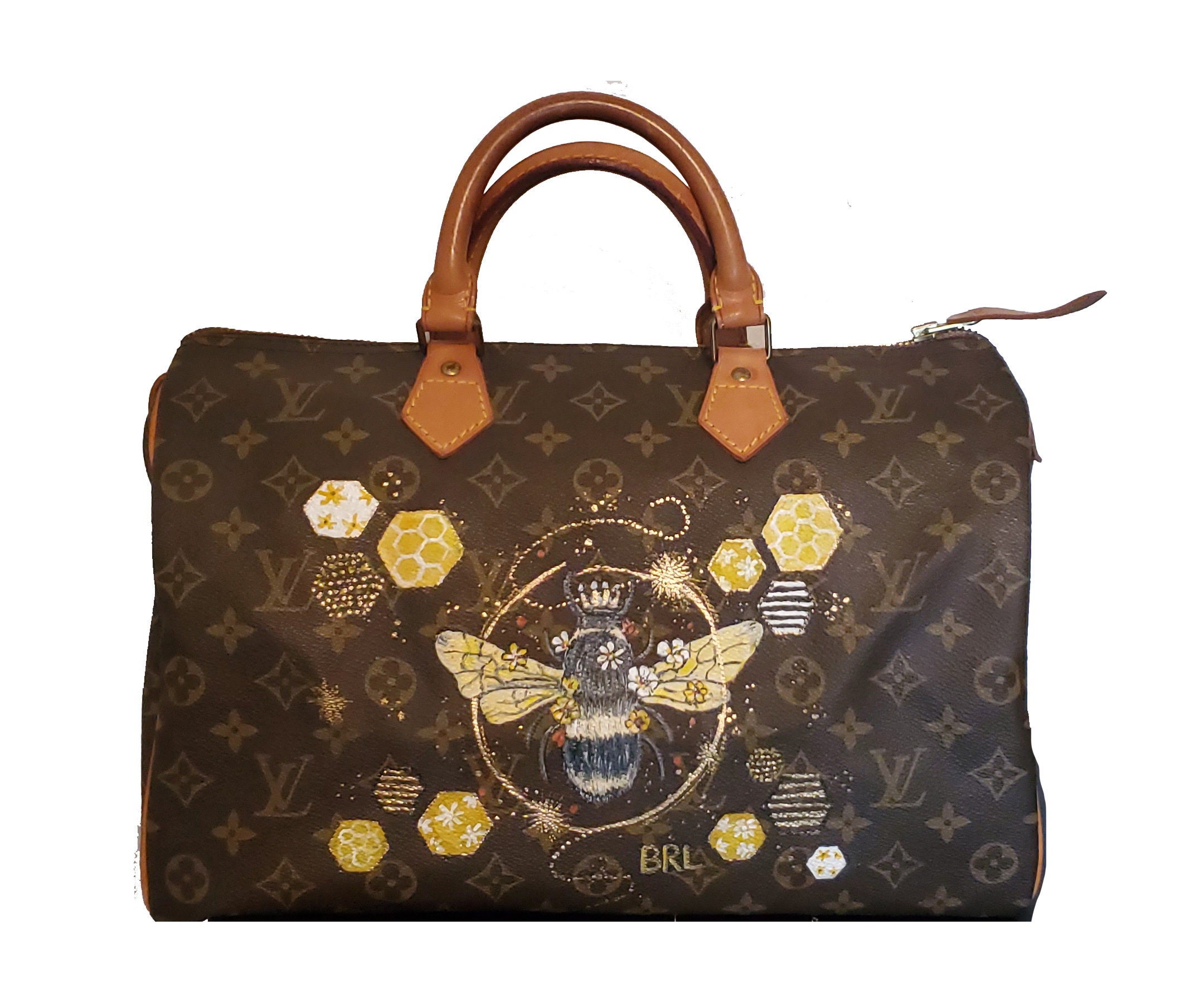 Custom Painted Dog on YOUR LV Luxury Hand Painted Handbag 