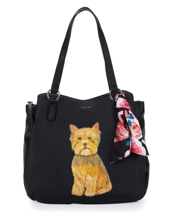 Yorkshire Terrier Yorkie Puppy Dog Hand Painted Nine West Purse