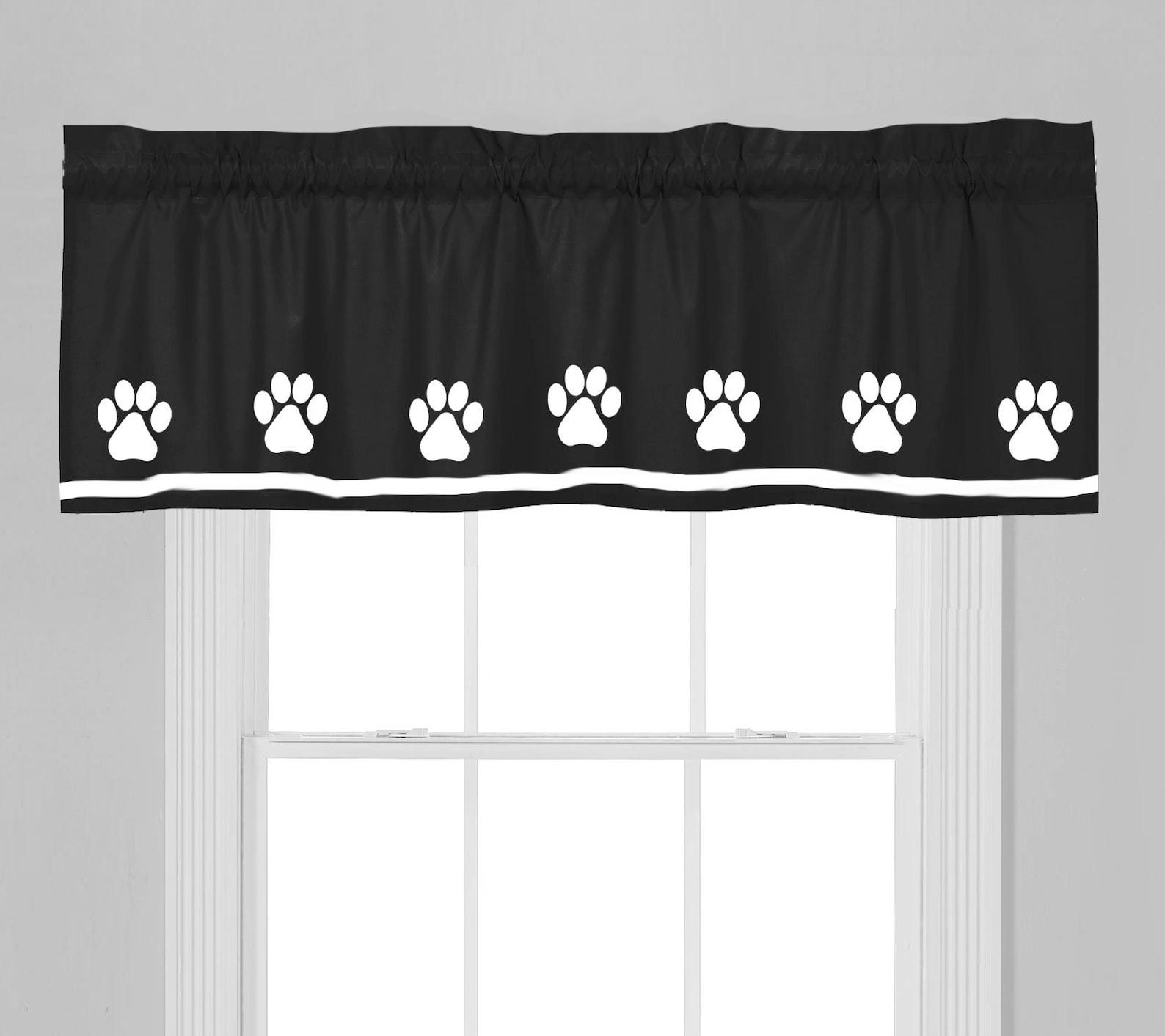 Dog Paw Prints Dog Kennel Window Valance / Kitchen Curtain Etsy