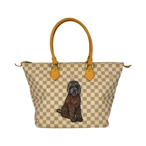 Custom Painted Dog on YOUR LV Luxury Hand Painted Handbag Purse Dog Portrait From Your Picture - Dog Horse From Your Pictures
