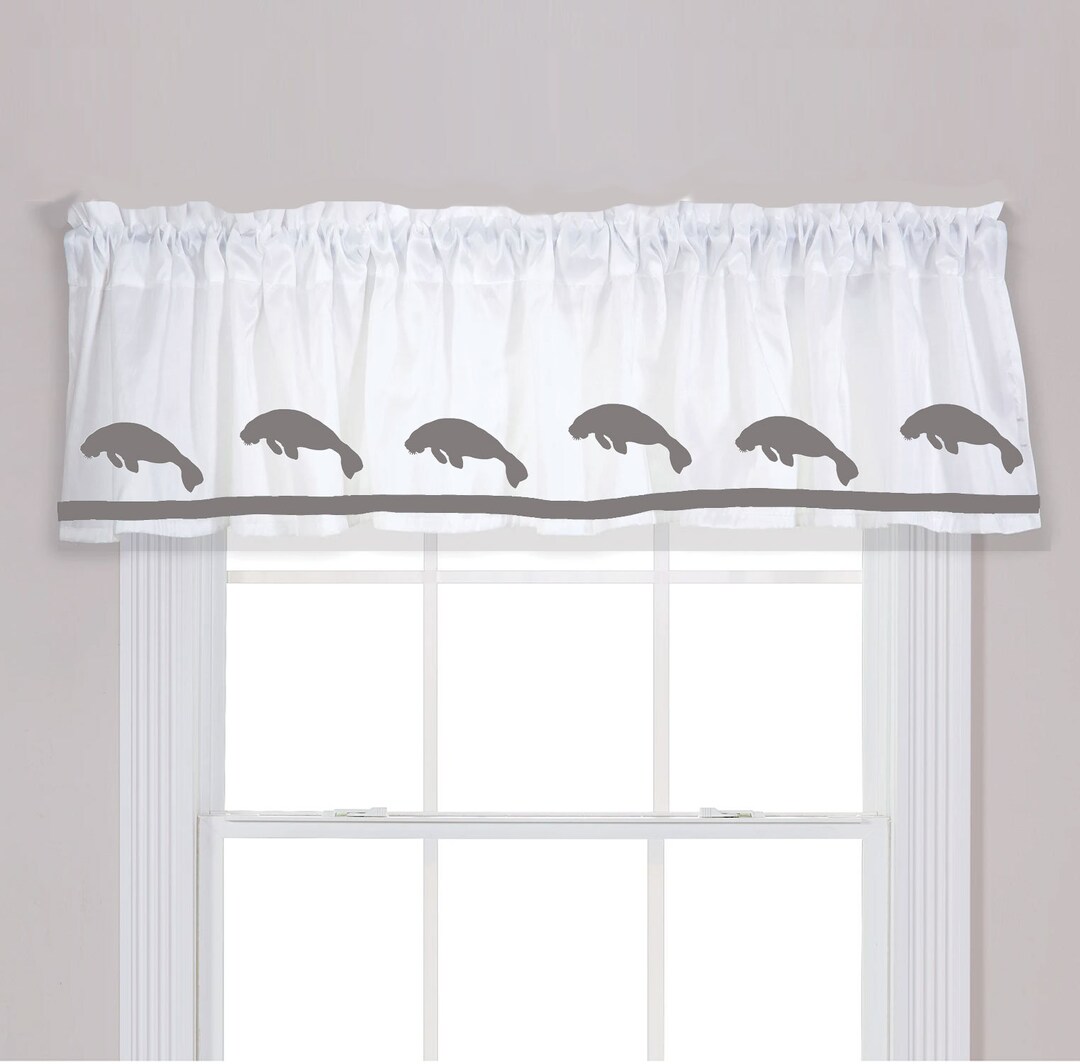 Manatee Window Valance Window Treatment - Your Choice of Colors - Beach ...