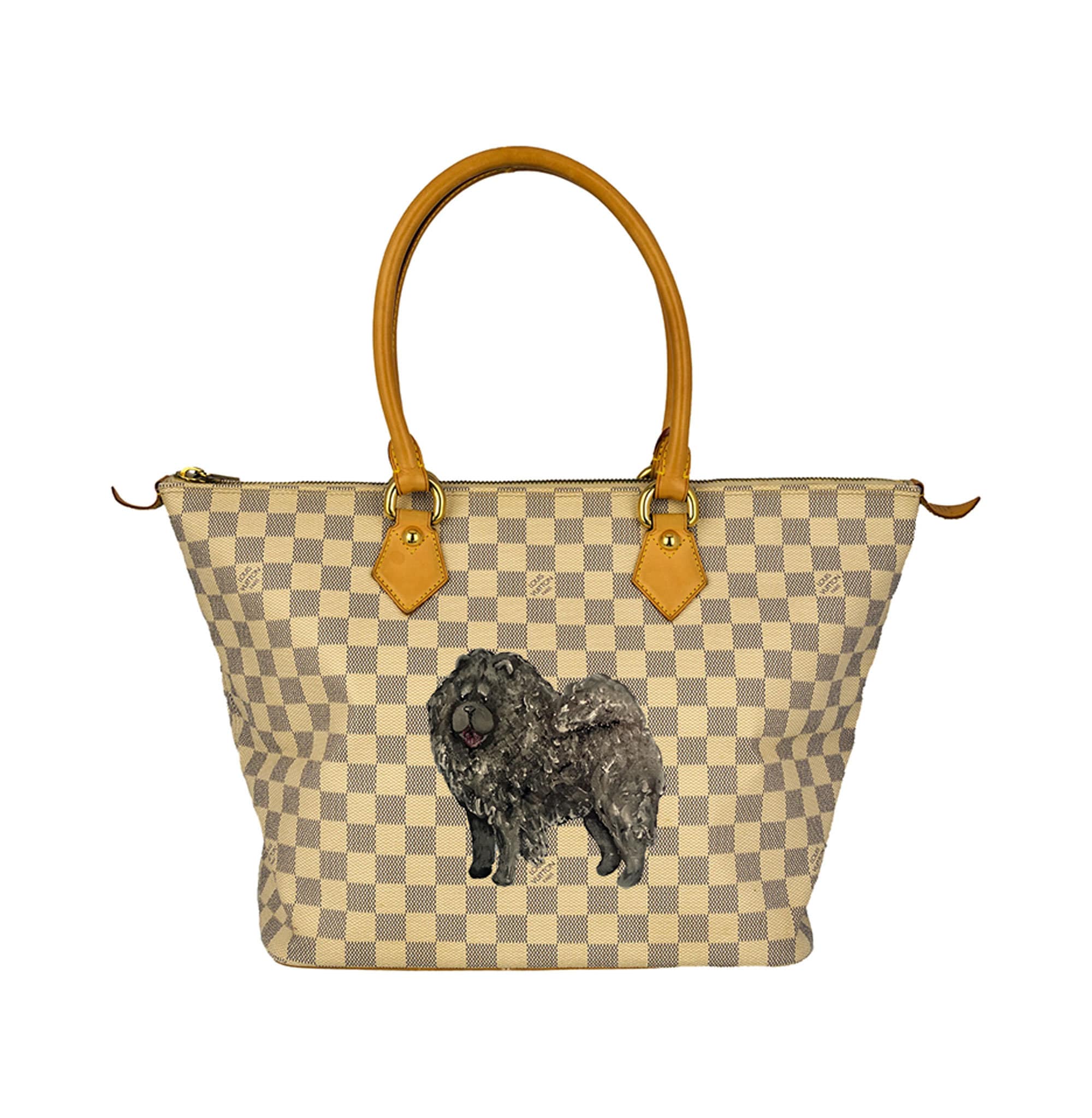 Custom Painted Dog on YOUR LV Luxury Hand Painted Handbag 