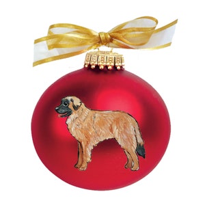 Leonberger Dog Hand Painted Glass Christmas Ornament - Personalized Christmas Ornament