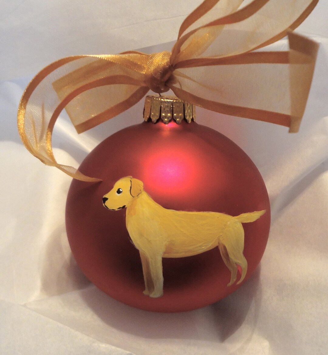 Labrador Retriever Yellow Lab Dog Hand Painted Christmas Ornament ...