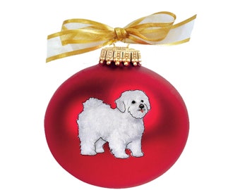 Bolognese Dog Hand Painted Christmas Ornament - Personalized Christmas Ornament -  Can Be Custom From Photo (Not Digital)