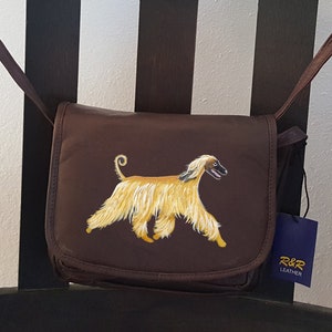 Afghan Hound perro pintado a mano bolso crossbody / Satchel / Bolso / Bolso / Bolso / Arte Wearable - Uno de una clase