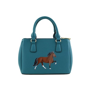 Icelandic Pony Horse Hand Painted Purse Handbag Crossbody Satchel Wearable Art - One of a Kind