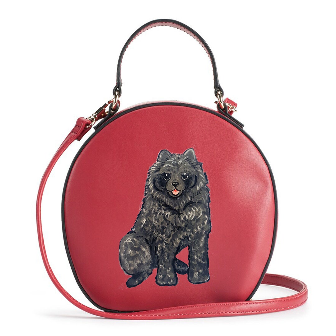 Pomeranian Black Dog Hand Painted Purse / Satchel / Handbag / Etsy