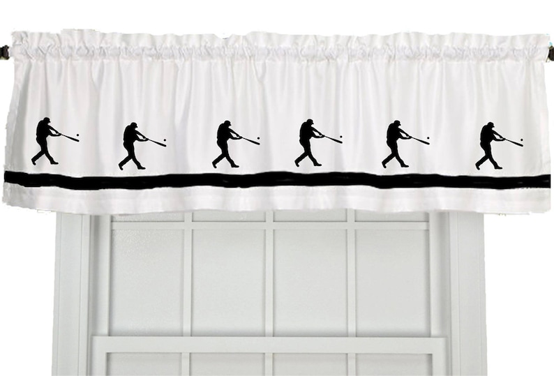 Your Choice of Colors Baseball Player Window ValanceWindow Treatment