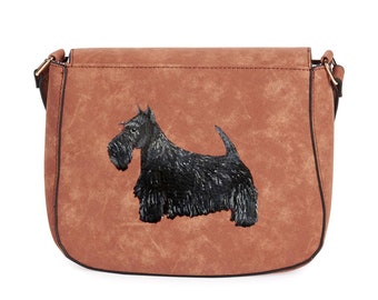 Scottish Terrier Scottie Dog Hand Painted Crossbody Bag/ Tote/ Purse / Handbag / Wearable Art - One of a Kind