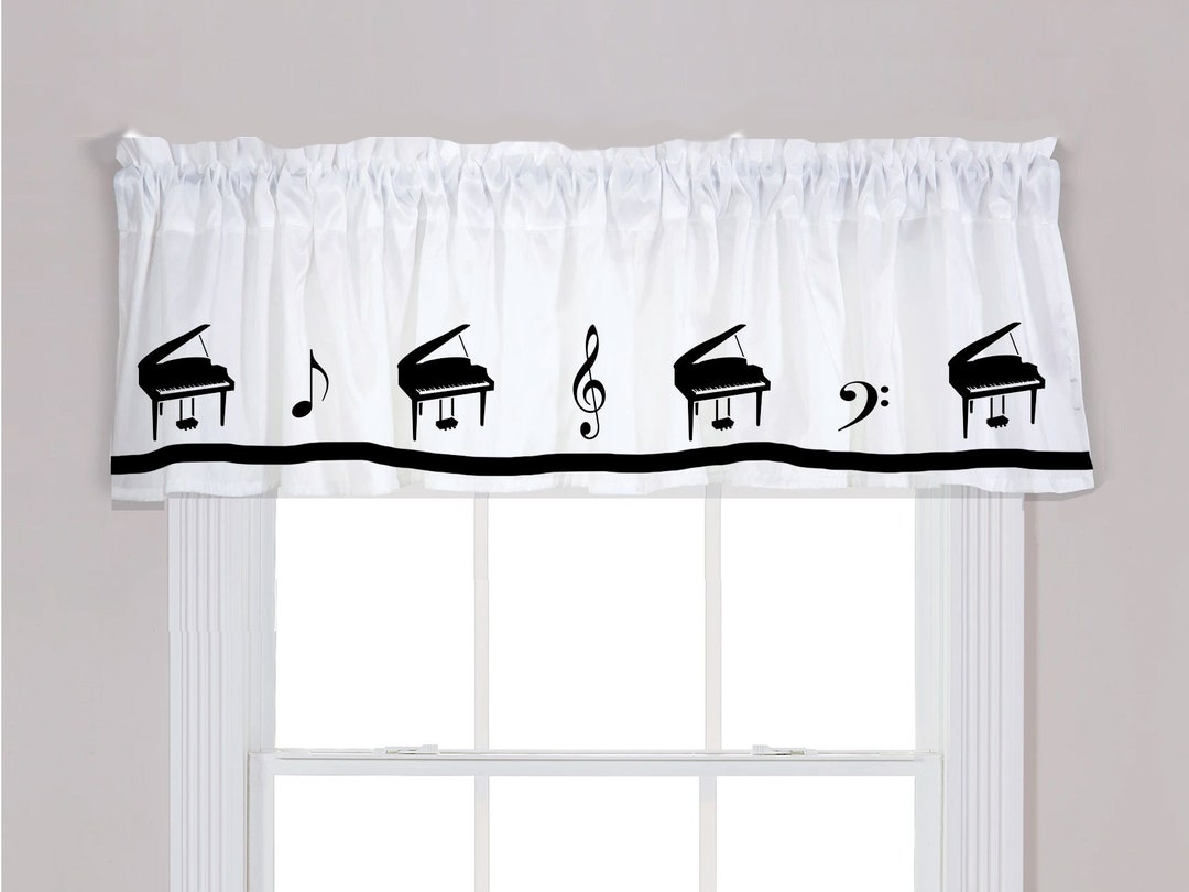 Musical Instrument Window Type Piano (grand Piano) Musical Instrument Window Valance / Custom Window ...