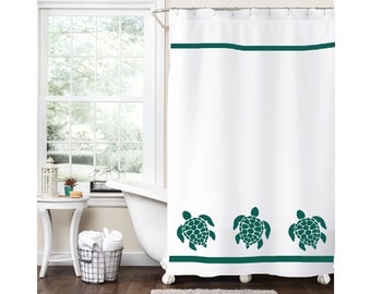 Sea Turtle Shower Curtain Bathroom Decor in Your Choice of 