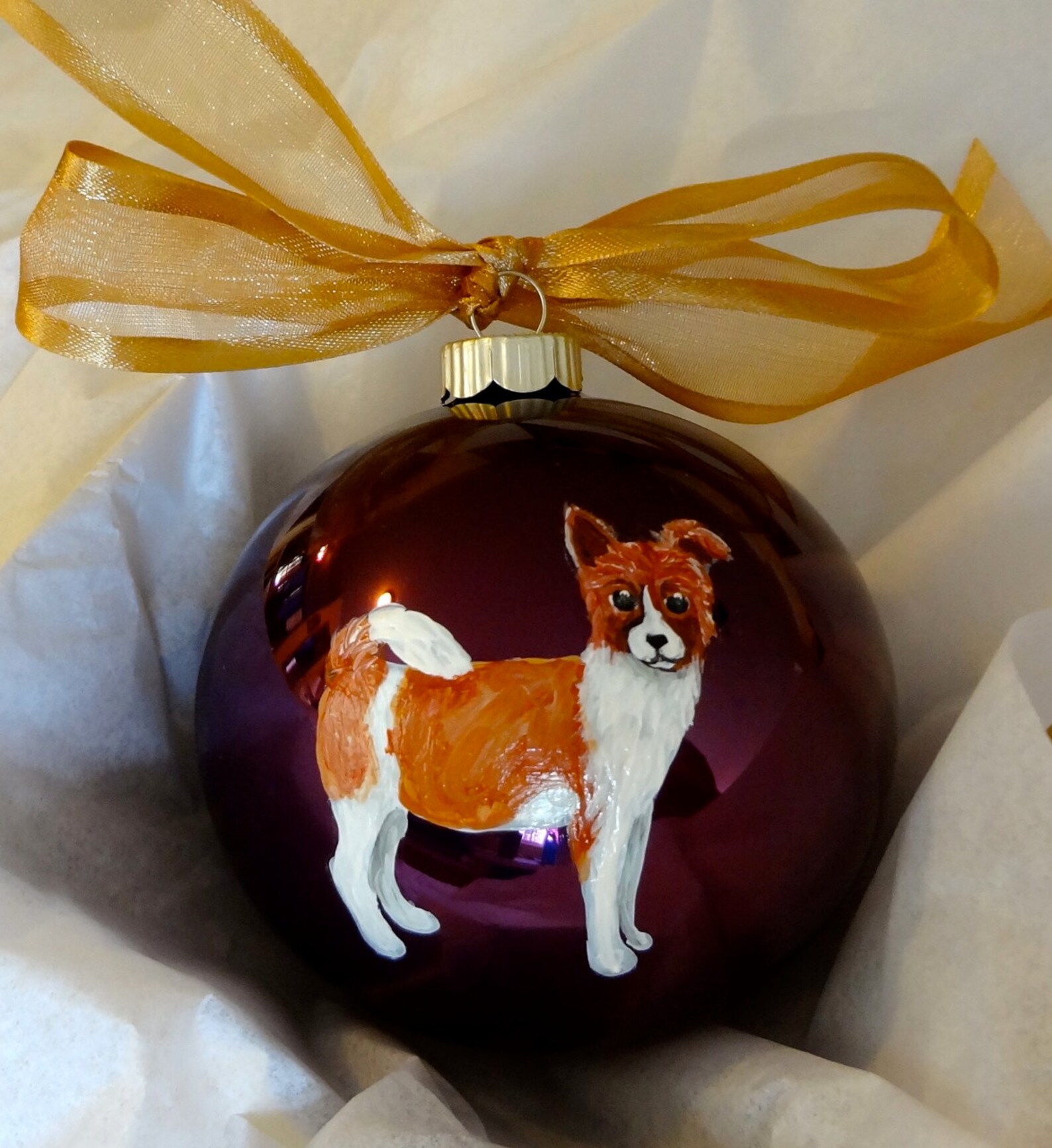 Custom Dog Glass Ornament From Your Photo Animal Hand Painted - Etsy
