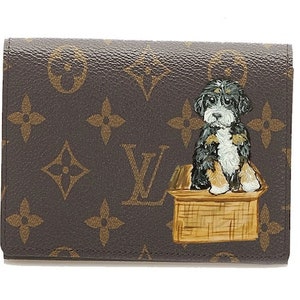 Custom Hand Painted Wallet Dog From Your Photo Painted on YOUR Luxury Wallet Wrislet - Bernedoodle Example