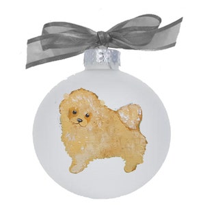 Pomeranian Puppy Dog Hand Painted Christmas Ornament - Personalized Christmas Ornament -  Can Be Custom From Photo (Not Digital)