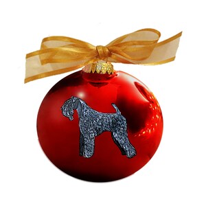 Kerry Blue Terrier Dog Hand Painted Christmas Ornament - Personalized Christmas Ornament -  Can Be Custom From Photo (Not Digital)