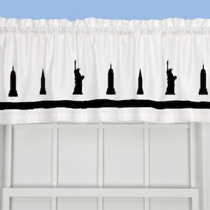New York City Statue of Liberty Empire State Building Window Valance/Window Treatment - Your Choice of Colors Custom Decor