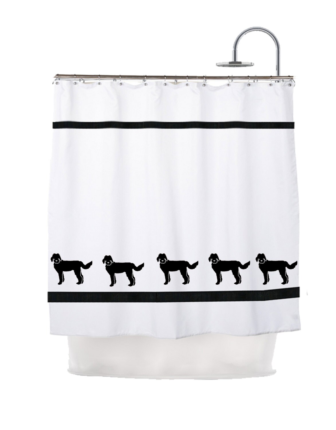 Labradoodle Dog Shower Curtain in Your Choice of Colors our Etsy