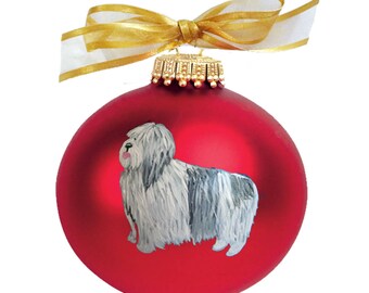 Polish Lowland Sheepdog Hand Painted Christmas Ornament - Personalized Christmas Ornament -  Can Be Custom From Photo (Not Digital)