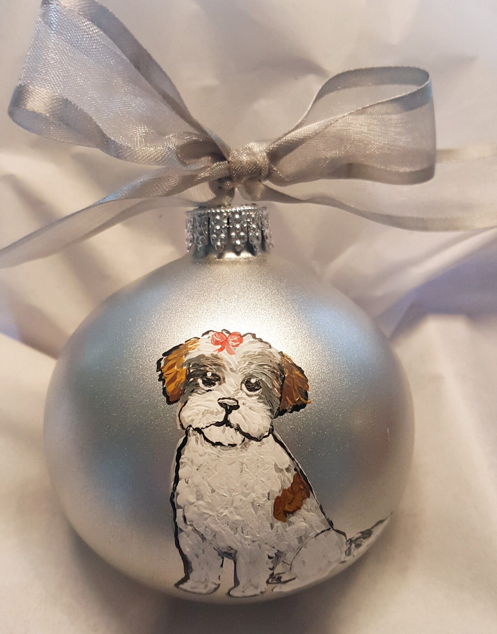 Custom Dog Glass Ornament From Your Photo Animal Hand Painted - Etsy