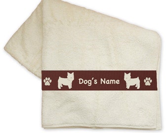 Yorkshire Terrier Yorkie Dog Bath Towel Personalized with Your Dog's Name -  Your Choice of Colors