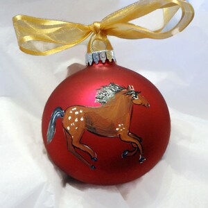 Horse Appaloosa Hand Painted Glass Christmas Ornament - Personalized Christmas Ornament