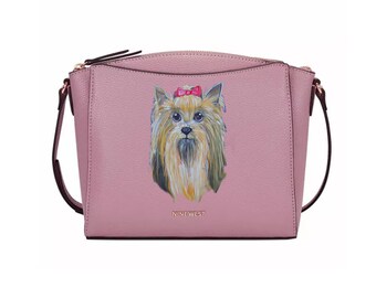 Yorkshire Terrier Yorkie Puppy Dog Hand Painted Nine West Crossbody / Handbag / Tote / Wearable Art - One of a Kind