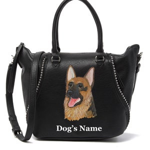 German Shepherd Dog Hand Painted Bag / Purse / Handbag / Wearable Art - One of a Kind