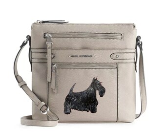 Scottish Terrier Scottie Dog Hand Painted Crossbody Bag/ Tote/ Purse / Handbag / Wearable Art - One of a Kind