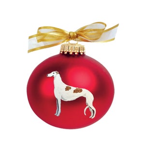 Greyhound Dog Hand Painted Glass Ball Christmas Ornament - Personalized Christmas Ornament