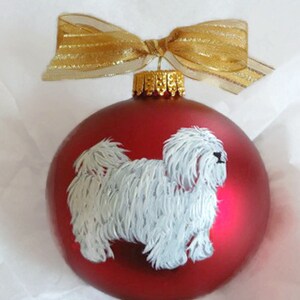 Coton de Tulear Perro Pintado a Mano Adorno de Navidad - Adorno de Navidad Personalizado - Se puede personalizar a partir de la foto (no digital) imagen 1